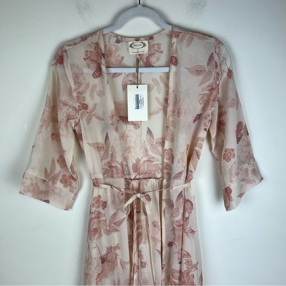 Joyfolie | Boho Romantic Cottagecore Festival Kathleen Duster Blush Floral | S - Picture 9 of 16